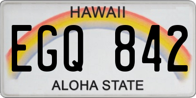 HI license plate EGQ842