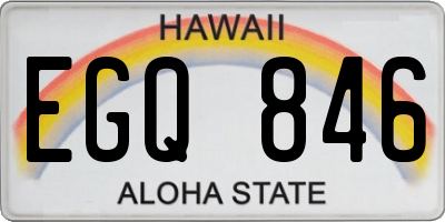 HI license plate EGQ846