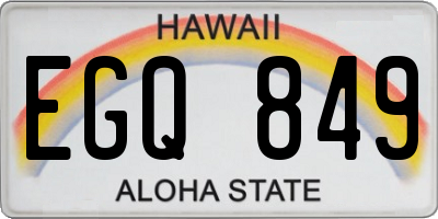 HI license plate EGQ849