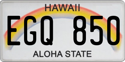 HI license plate EGQ850
