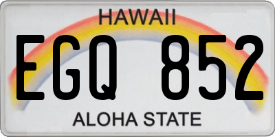 HI license plate EGQ852