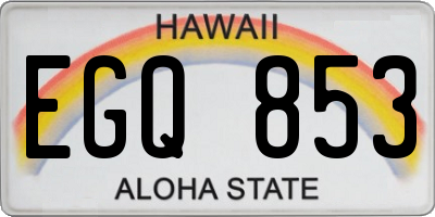 HI license plate EGQ853