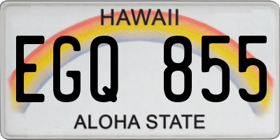 HI license plate EGQ855