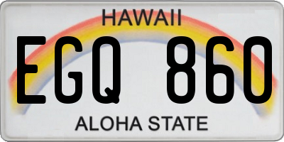 HI license plate EGQ860