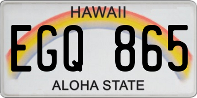 HI license plate EGQ865