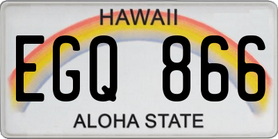 HI license plate EGQ866