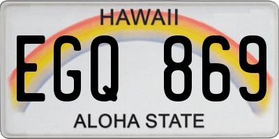HI license plate EGQ869