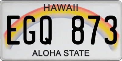 HI license plate EGQ873