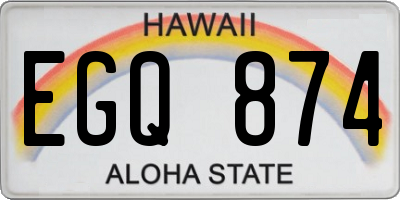 HI license plate EGQ874