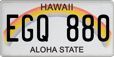 HI license plate EGQ880