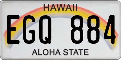 HI license plate EGQ884