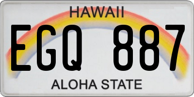 HI license plate EGQ887