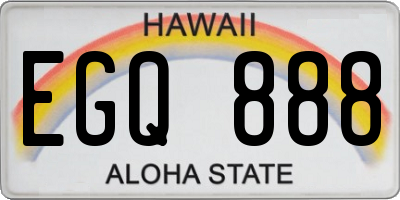 HI license plate EGQ888