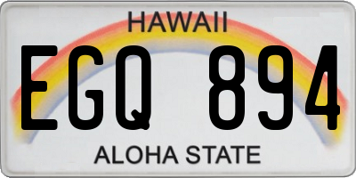HI license plate EGQ894