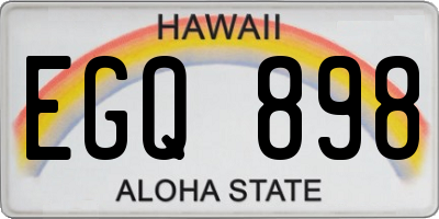 HI license plate EGQ898