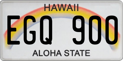 HI license plate EGQ900