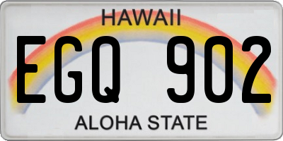HI license plate EGQ902