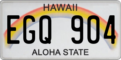 HI license plate EGQ904