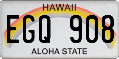 HI license plate EGQ908