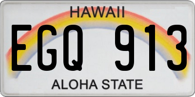 HI license plate EGQ913