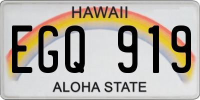 HI license plate EGQ919