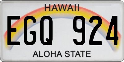 HI license plate EGQ924