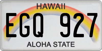 HI license plate EGQ927