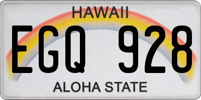 HI license plate EGQ928