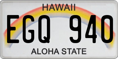 HI license plate EGQ940