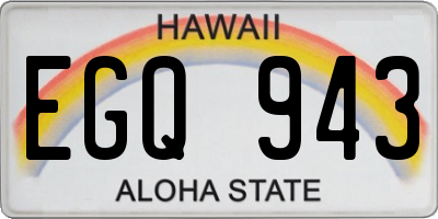 HI license plate EGQ943