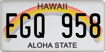 HI license plate EGQ958