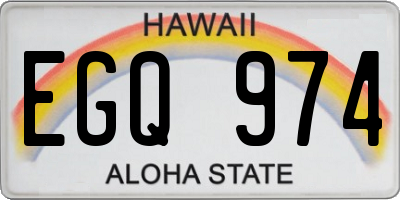 HI license plate EGQ974