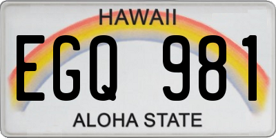 HI license plate EGQ981