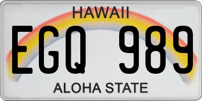 HI license plate EGQ989
