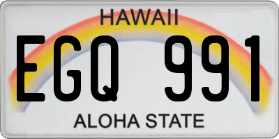 HI license plate EGQ991