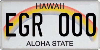 HI license plate EGR000