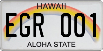HI license plate EGR001