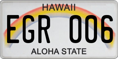 HI license plate EGR006