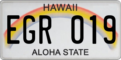 HI license plate EGR019