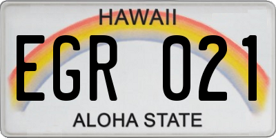 HI license plate EGR021