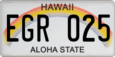HI license plate EGR025