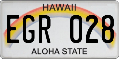 HI license plate EGR028