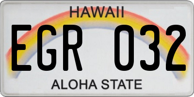 HI license plate EGR032