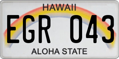 HI license plate EGR043