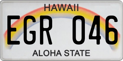 HI license plate EGR046