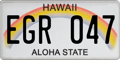 HI license plate EGR047