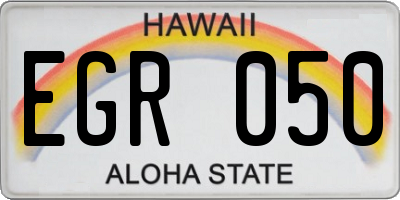 HI license plate EGR050