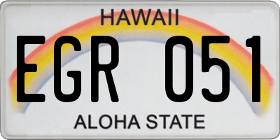 HI license plate EGR051