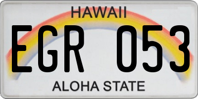 HI license plate EGR053