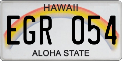 HI license plate EGR054